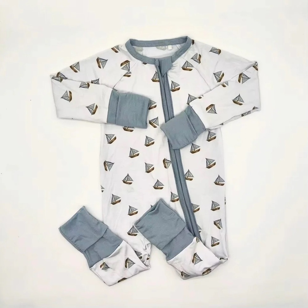 Sailboat Bamboo Romper/Onesie for baby or kids, 12-18 months